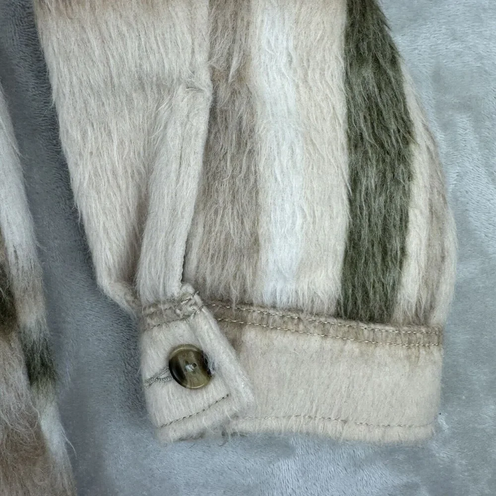 Y2k‎ American Eagle Brushed Plaid Oversized Shacket Shaggy Jacket Size Medium M